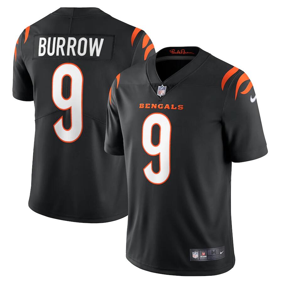 Men Cincinnati Bengals #9 Joe Burrow Nike Black Vapor Limited NFL Jersey